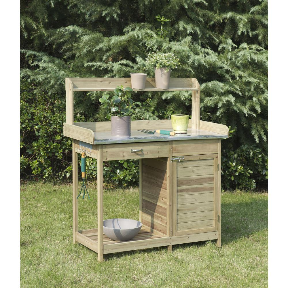 Deluxe Potting Bench with Cabinet