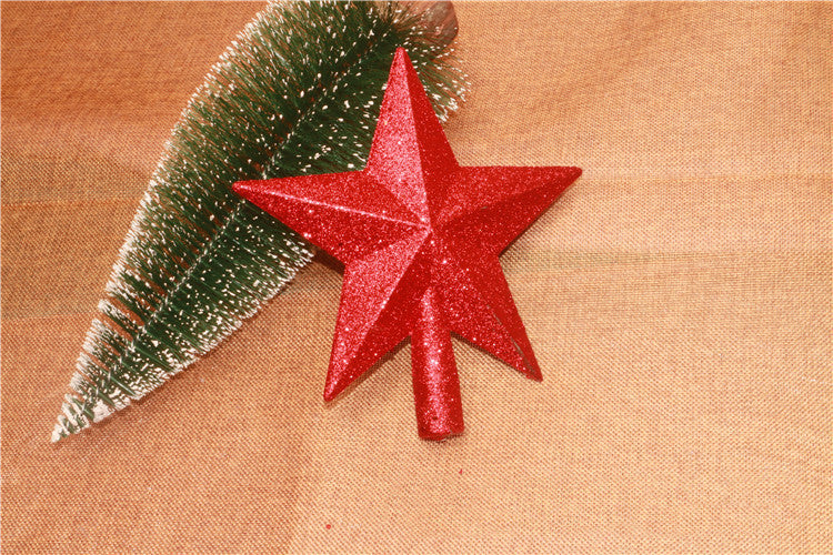 Christmas Tree Gold Powder Top Star Three-dimensional Ornaments