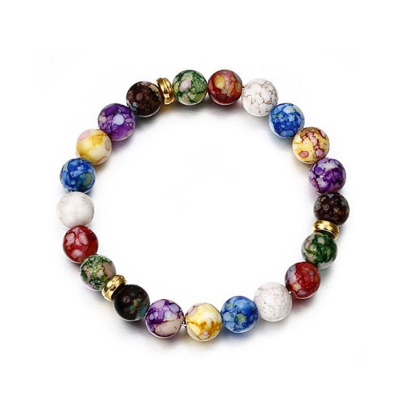 Natural Volcanic Stone Colorful Energy Bracelet Agate