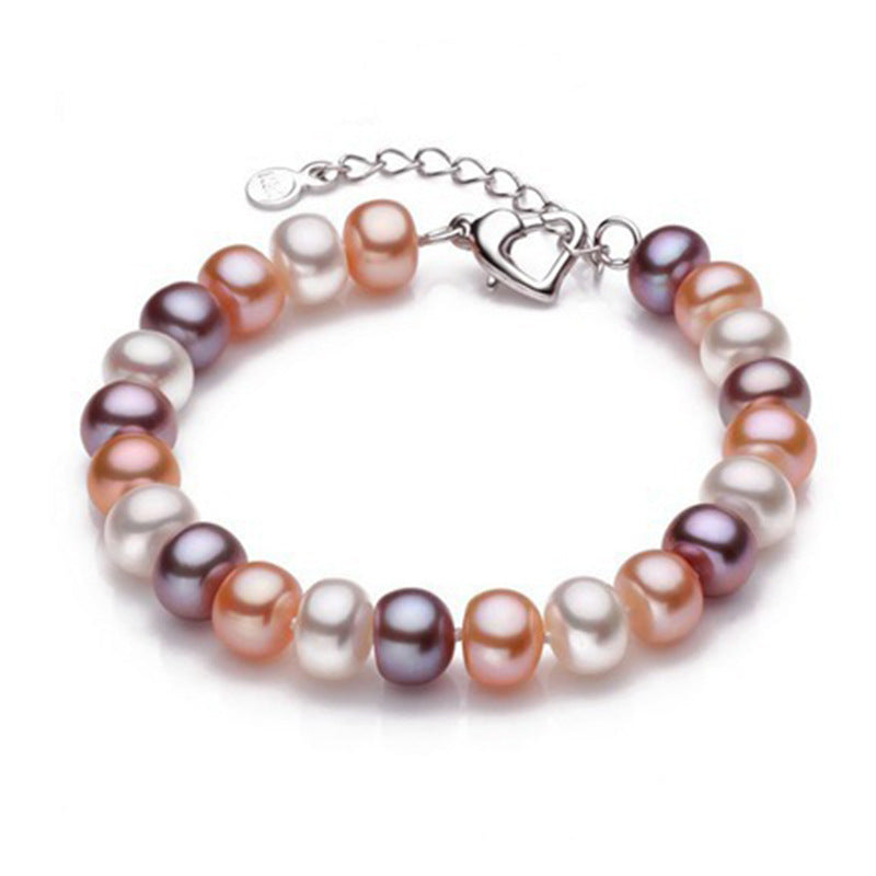 Pearl Bracelet 9-10mm Steamed Bun Round Pearl Bracelet Jewelry