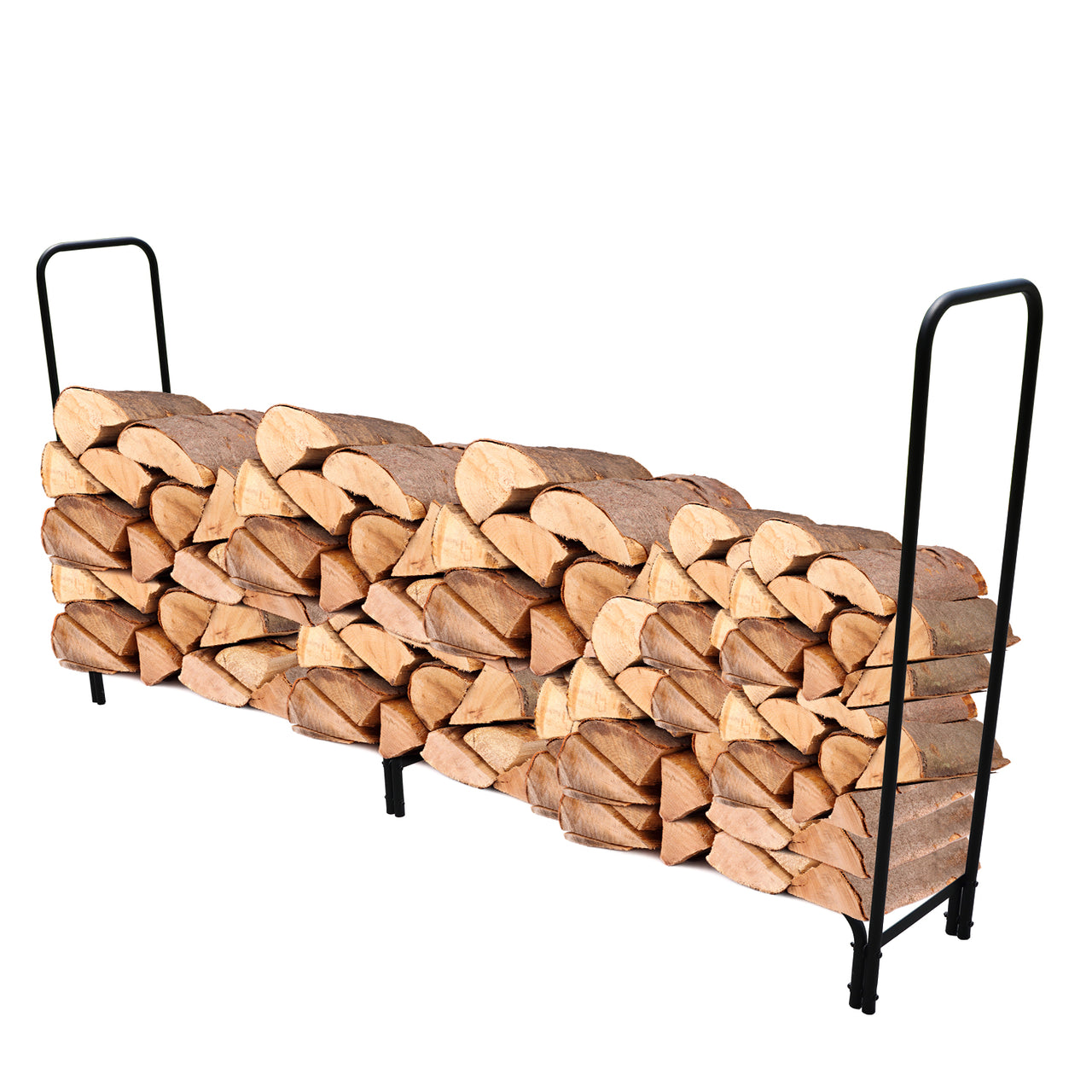 8ft Firewood Rack Heavy Duty Log Rack Indoor Outdoor Wood