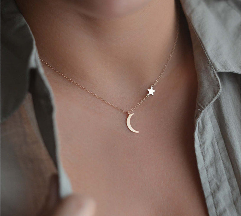 Simple star moon necklace - Bestgoodshop