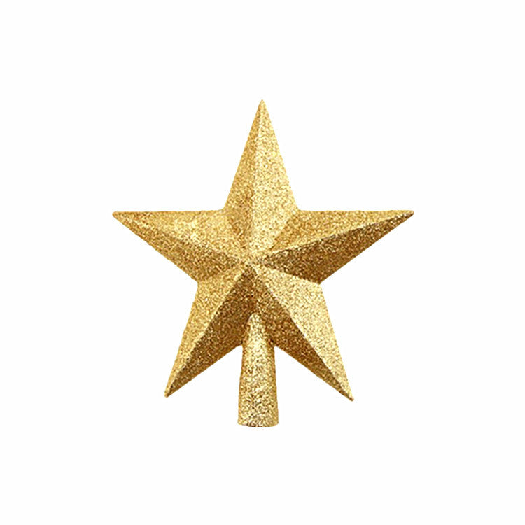 Christmas Tree Gold Powder Top Star Three-dimensional Ornaments