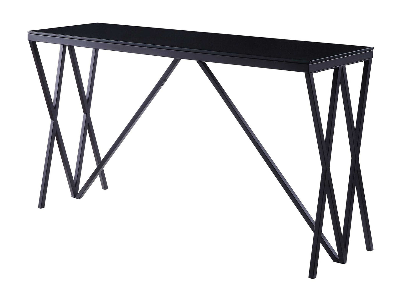 Magenta Sofa Table, Black & Glass 87157