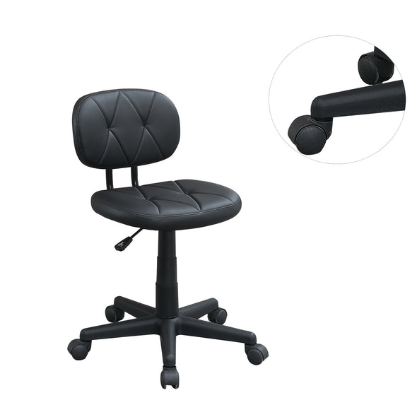 Low-Back Adjustable Office Chair with PU Leather, Black
