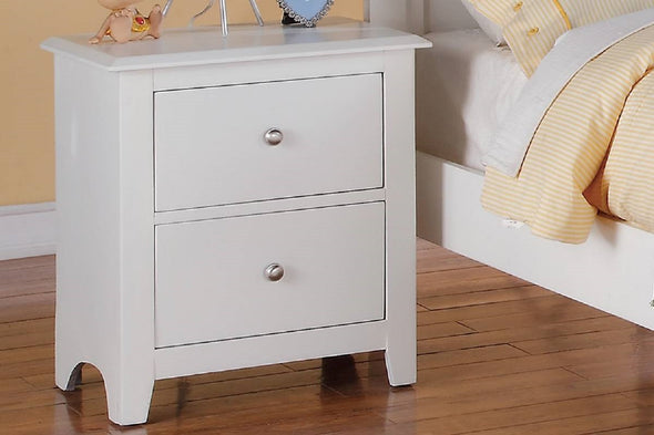 Selma Nightstand With 2 Drawers Storage In White Finish