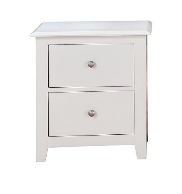 Selma Nightstand With 2 Drawers Storage In White Finish