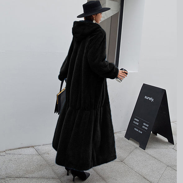 Fur Coat Women's Hooded Long Coat