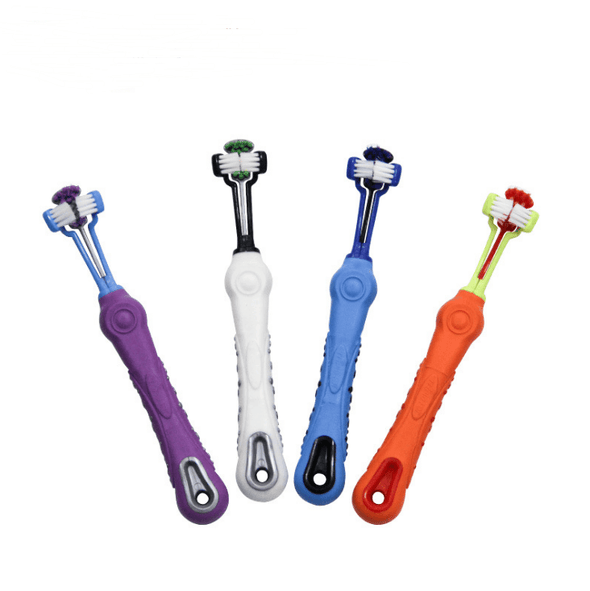 Three Sided Pet Toothbrush Dog Brush Bad Breath Tartar Teeth Care - Bestgoodshop
