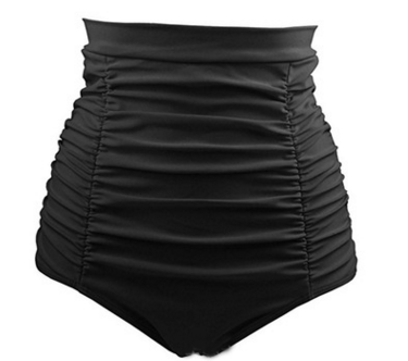 Sexy Solid High Waist Bikini Bottom Women Swimwear Adjustable Briefs Brazilian Cut