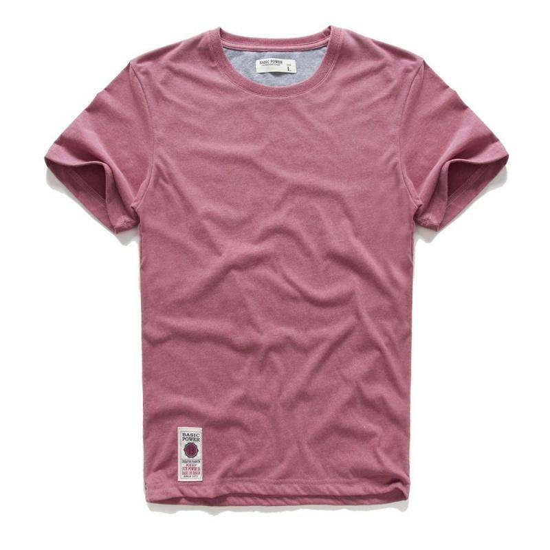Round-Neck Cotton Solid Short-Sleeve T-Shirt - Bestgoodshop