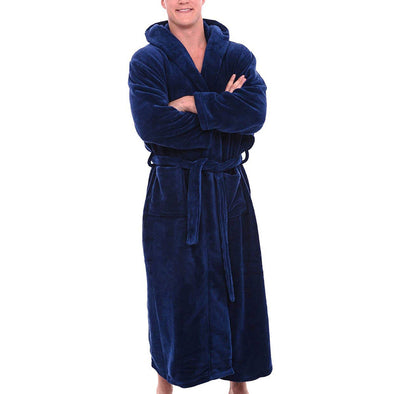 Mens Longer bathrobe long-sleeve gown