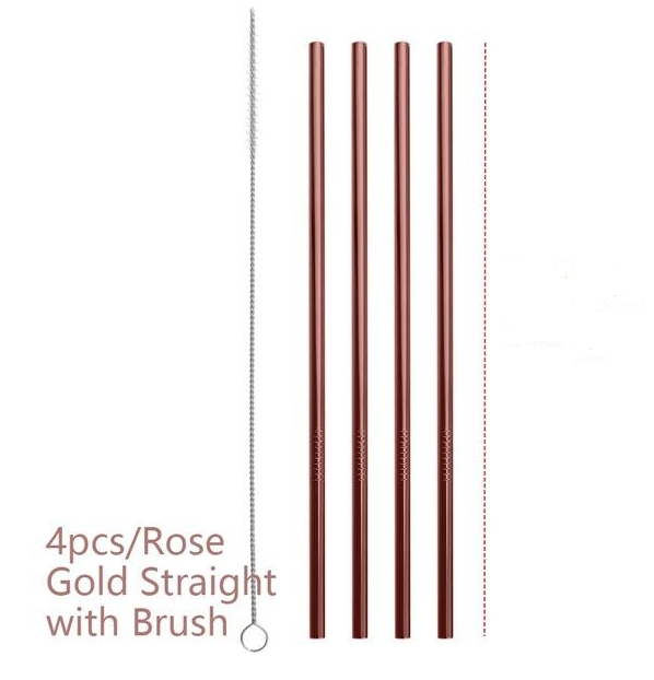 Colourful Reusable Stainless Steel Straws 4PCS/Pack - Bestgoodshop
