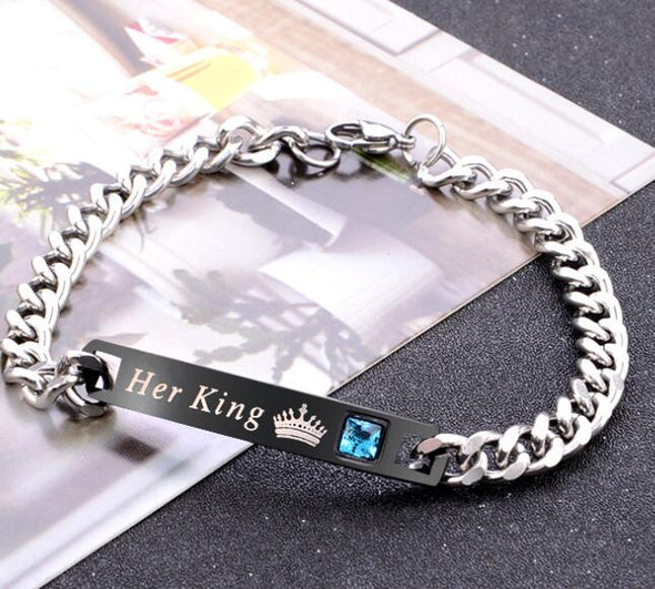 Couple bracelet, student's simple bracelet, his queen her king - Bestgoodshop