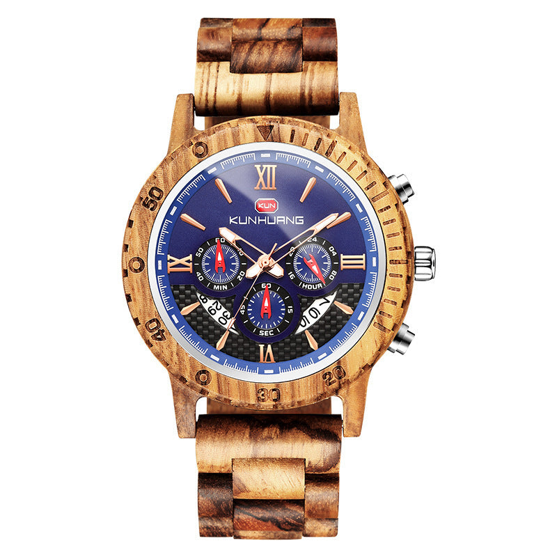 Wooden Watch Men's Multifunctional Sports Wooden Watch