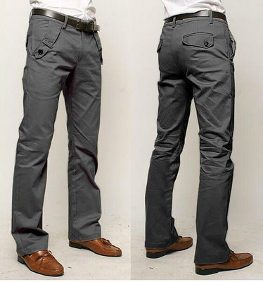 Men's Solid Color Straight-leg Trousers