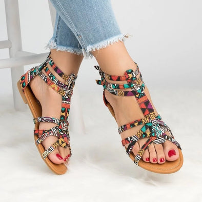 Women's Sandals Colorful Lace Roman