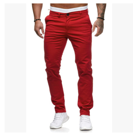 Slim-fit Men's Casual Color Trousers