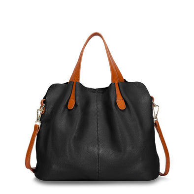 Leather bag women's mother bag soft leather tote bag