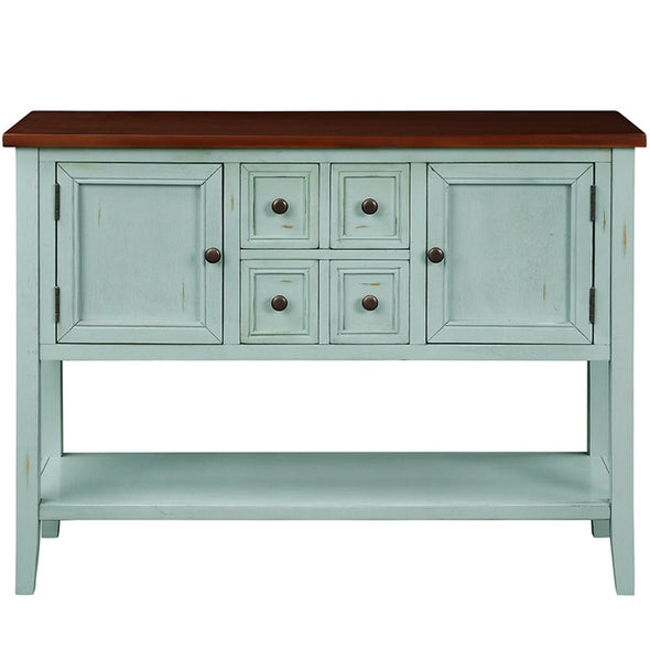 Cambridge Series Buffet Sideboard Console Table with Bottom Shelf (Retro Blue)