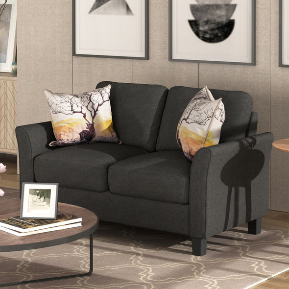 Living Room Furniture Love Seat Sofa Double Seat Sofa (Loveseat Chair)(Black)