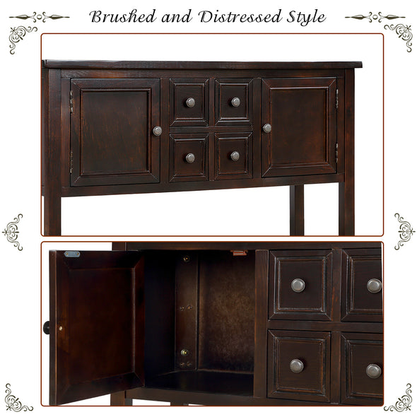 Cambridge Series Buffet Sideboard Console Table with Bottom Shelf (Espresso)