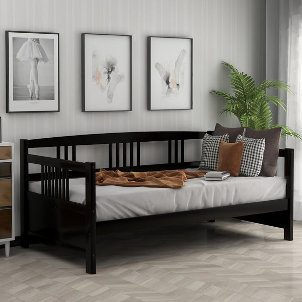 Modern Solid Wood Daybed, Multifunctional, Twin Size, Espresso (Previous SKU: WF190234AAP)