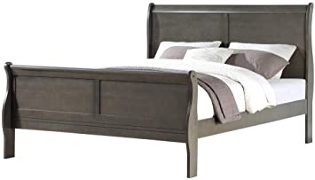 Louis Philippe Eastern King Bed in Dark Gray 26787EK