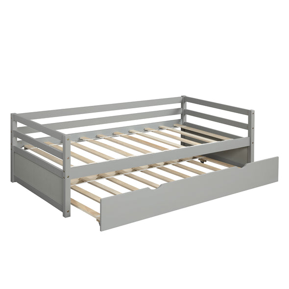 Daybed with Trundle Frame Set, Twin Size, Gray