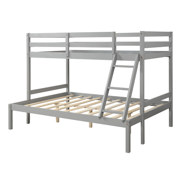 Twin over full bunk bed ( Gray ）