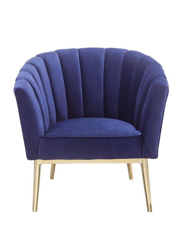 Colla Accent Chair in Midnight Blue Velvet & Gold 59815