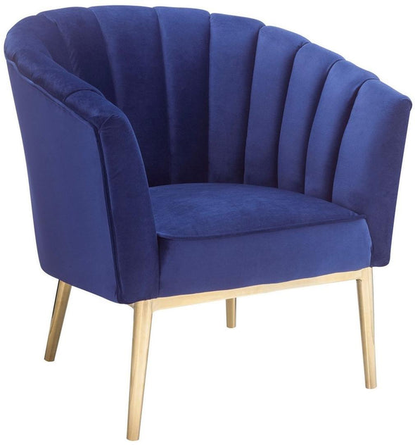 Colla Accent Chair in Midnight Blue Velvet & Gold 59815