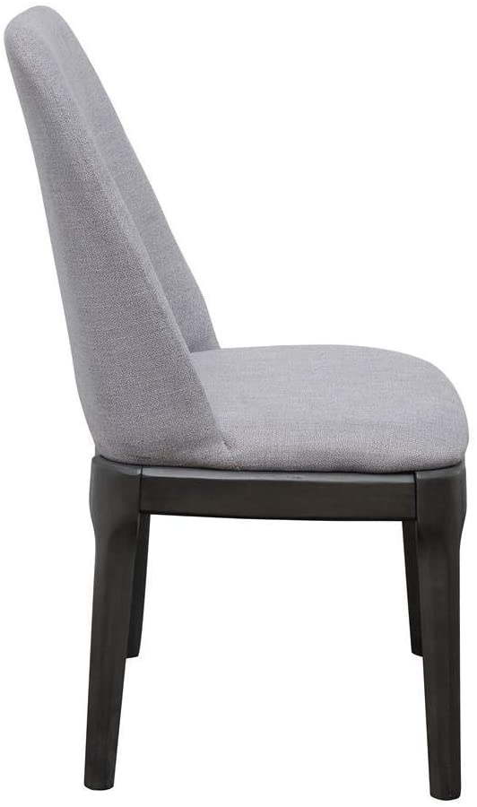 Madan Side Chair (Set-2) in Light Gray Linen & Gray Oak 73172