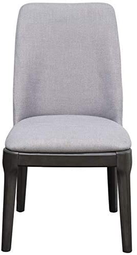Madan Side Chair (Set-2) in Light Gray Linen & Gray Oak 73172