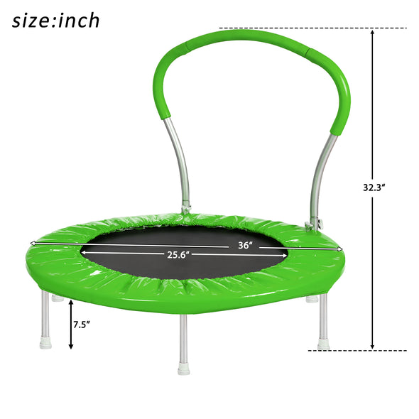 36 INCH TRAMPOLINE WITH HANDLE(GR) Six Legs For Secure Stability