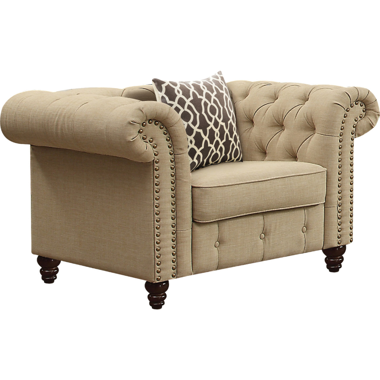 Aurelia Chair w/1 Pillow, Beige Linen 52422