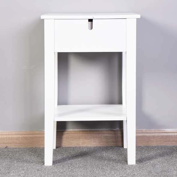 White Bathroom Floor-standing Storage Table with a Drawer