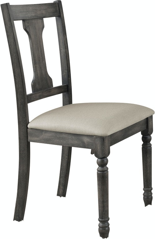 Wallace Side Chair (Set-2) in Tan Linen & Weathered Gray 71437