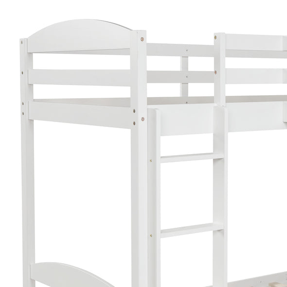 Twin L-Shaped Bunk Bed and Loft Bed - White