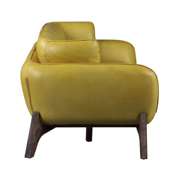 Pesach Sofa, Mustard Leather 55075