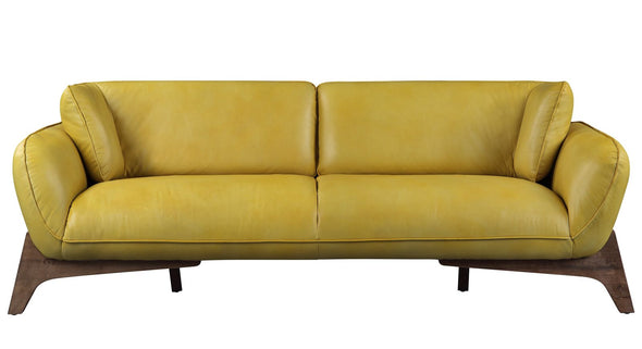 Pesach Sofa, Mustard Leather 55075