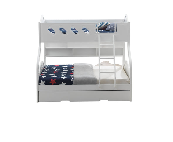 Grover Twin/Full Bunk Bed w/Storage, White 38160