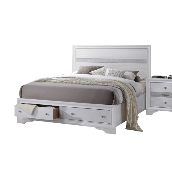 Naima Queen Bed in White 25770Q