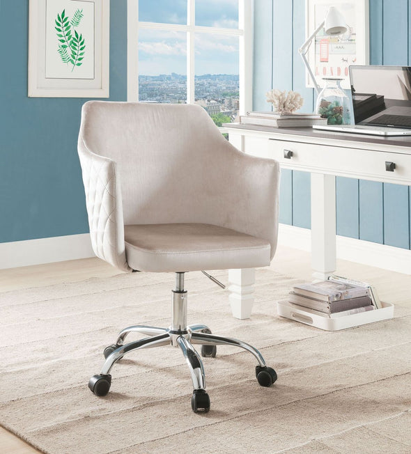 Cosgair Office Chair in Champagne Velvet & Chrome 92506