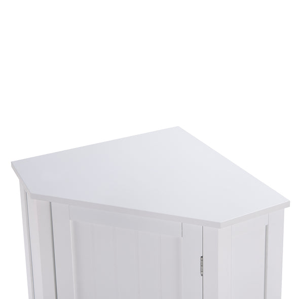 Home Office Bathroom Floor Cabinet, Free Standing Corner Cabinet Storage Organizer with Single Door and Adjustable Shelf(white)