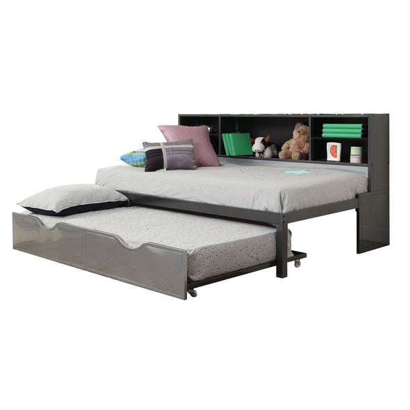 Renell Daybed Bed & Trundle in Black & Silver 37225T