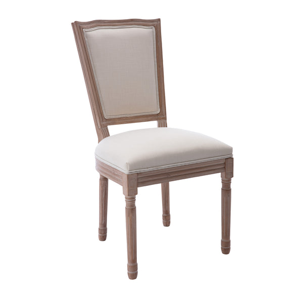 HengMing Upholstered Fabrice French Dining  Chair,Set of 2,Beige