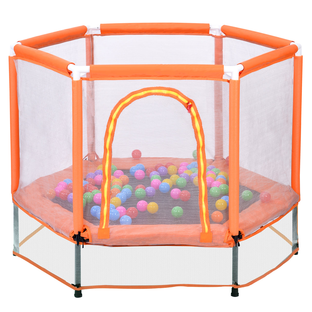 55 Toddlers Trampoline Net and Balls, Mini Trampoline for Kids