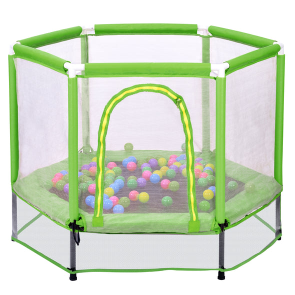 55  Toddlers Trampoline Net and Balls, Indoor Outdoor Mini Trampoline for Kids