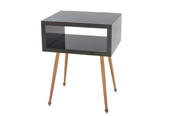 MIRROR END TABLE  MIRROR NIGHTSTAND   END&SIDE TABLE  (Black)